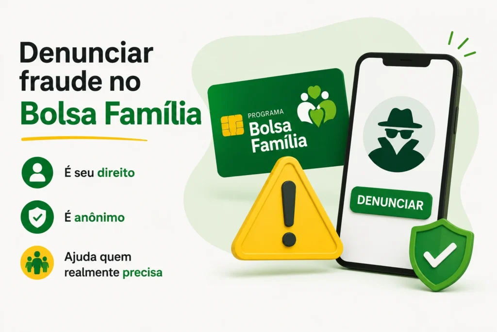 Infográfico sobre como denunciar fraude no Bolsa Família de forma anônima