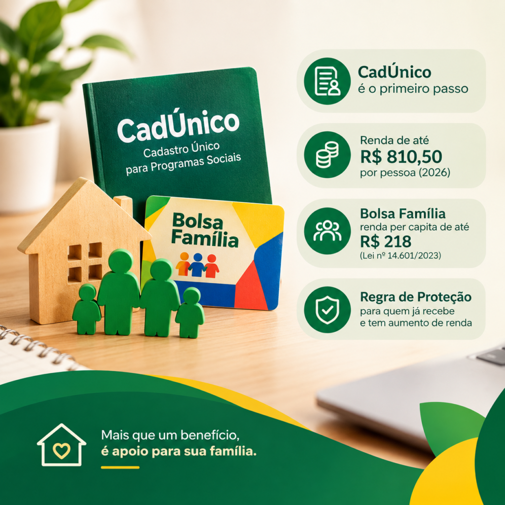 Bolsa Família e CadÚnico: primeiro passo para inscrição e critérios de renda em 2026